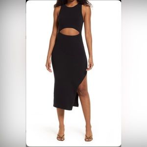 Good American Peekaboo Midi Dress In Black size 1/2